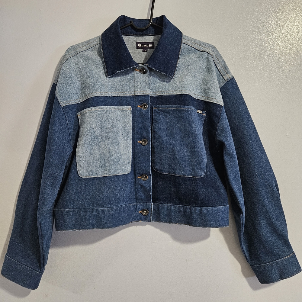 Trendy Two-Tone Denim Jacket